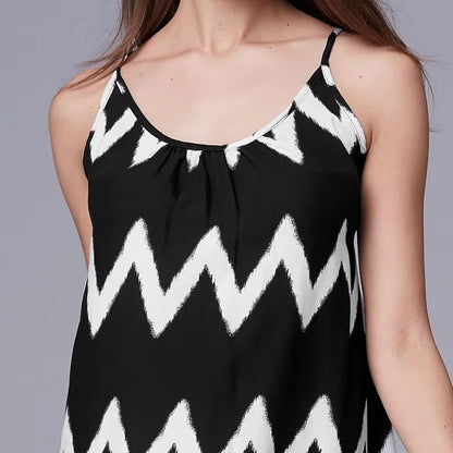 Zomerjurk zwart wit zigzag patroon
